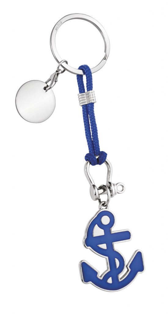 KEY RING BLUE ANCHOR WITH TOKEN