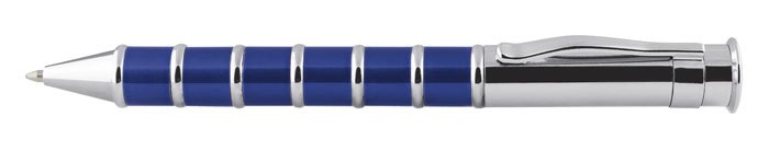 PEN WITH RINGS BLUE AND CHROMED