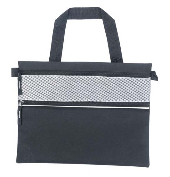 DOCUMENT-BAG BLACK/SILVER