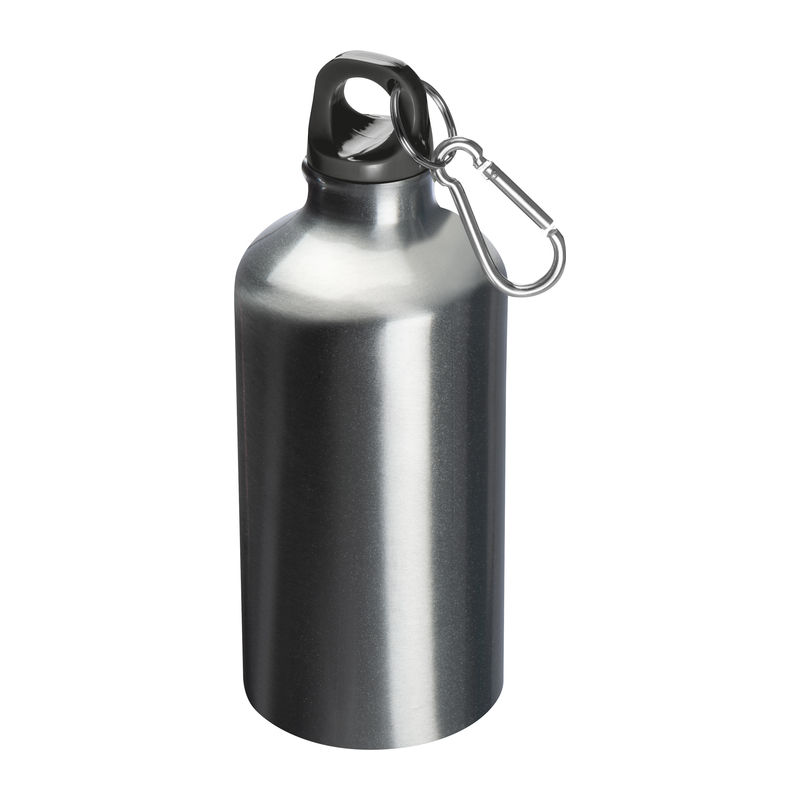 Metal drinking bottle with carabiner Kielce 500 ml