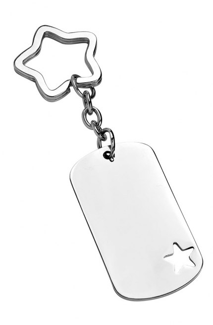 Key chain rectangular star-shaped hole