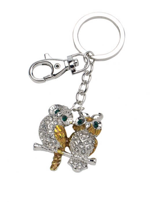 KEY CHAIN OWLS ON PERCH - NO BOX