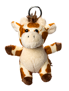 Plush giraffe with keychain