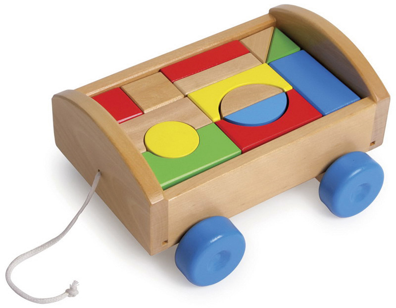 Wooden Blocks in a Pull-cart