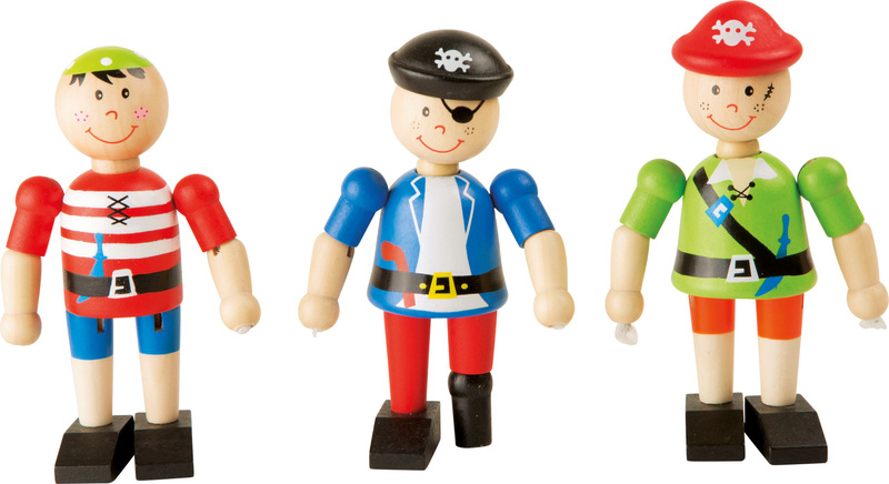 Flexible Pirate Wooden Figures Display