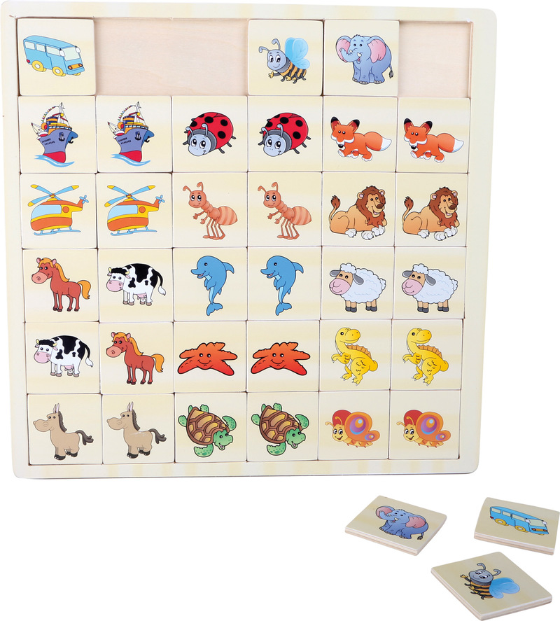 Memory Puzzle - Vehicles and Animals