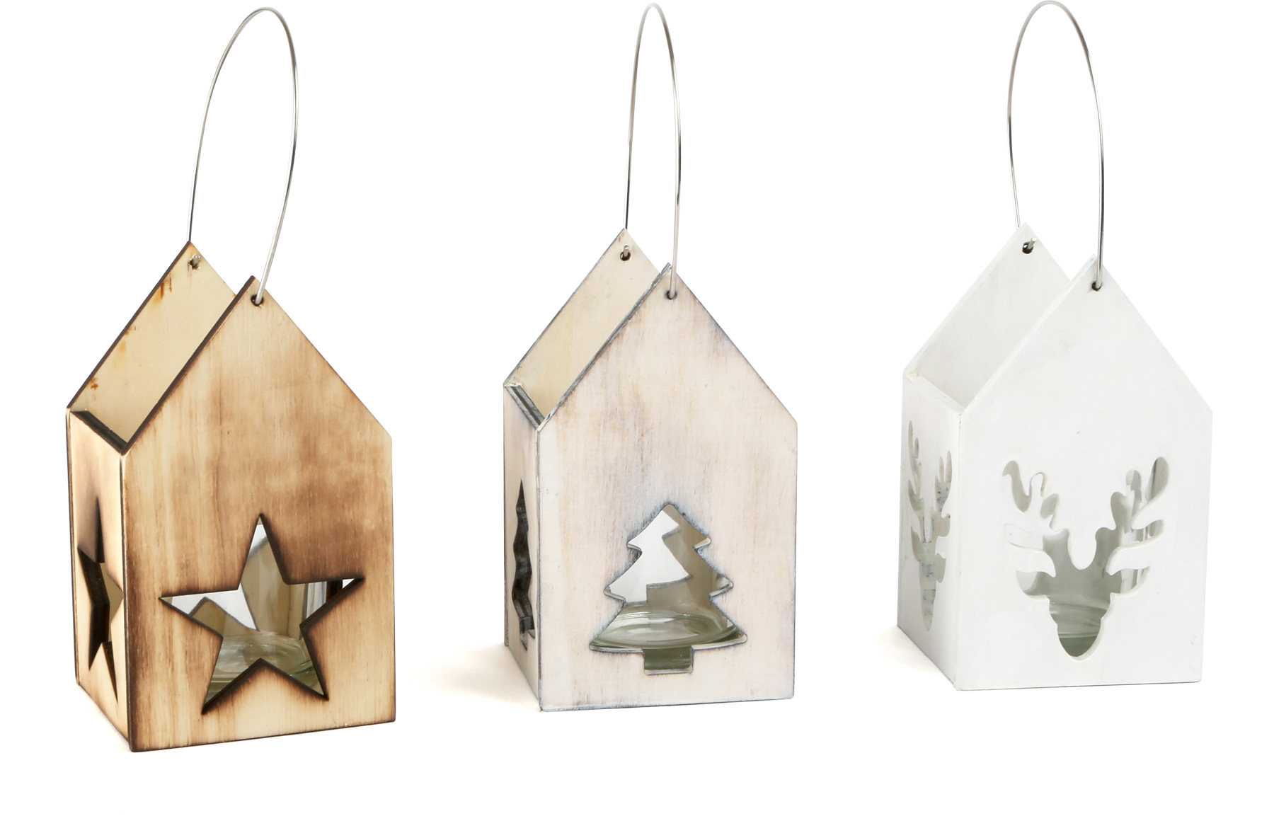 Wooden Lanterns Christmas Motif 