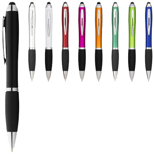 Nash coloured stylus ballpoint pen with black grip (blue ink)