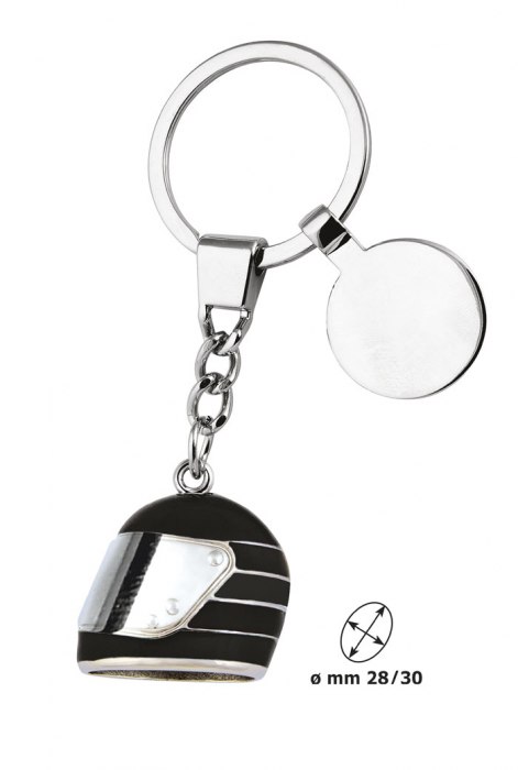 KEY CHAIN HELMET BLACK WITH COIN