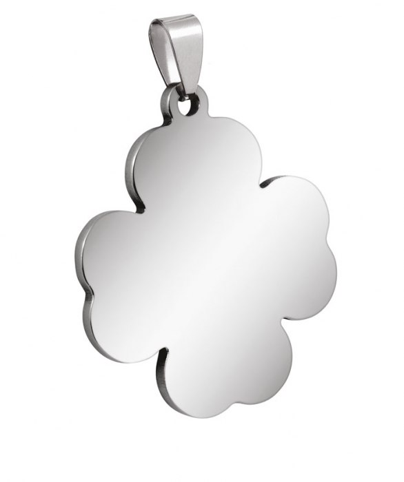 PENDANT FLOWER MEDIUM STEEL 29x34mm