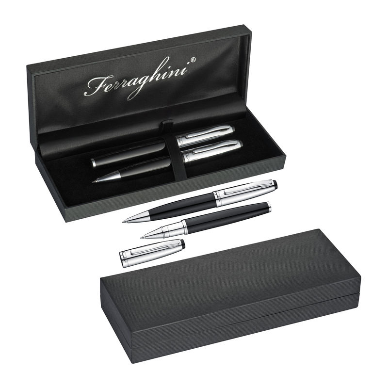 Ferraghini writing set in elegant black box