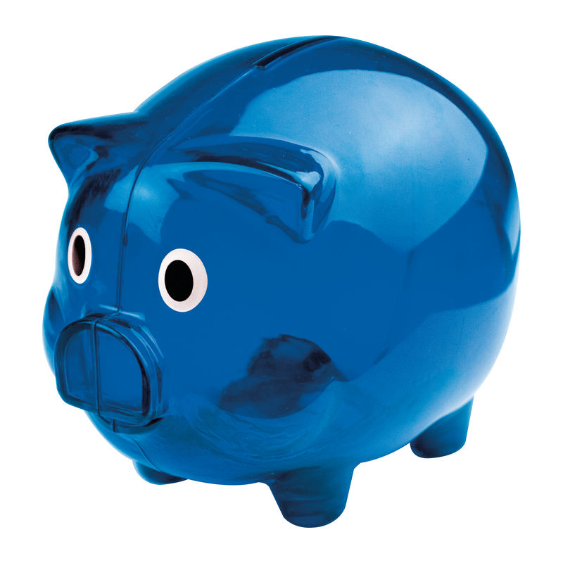 Transparent piggy bank