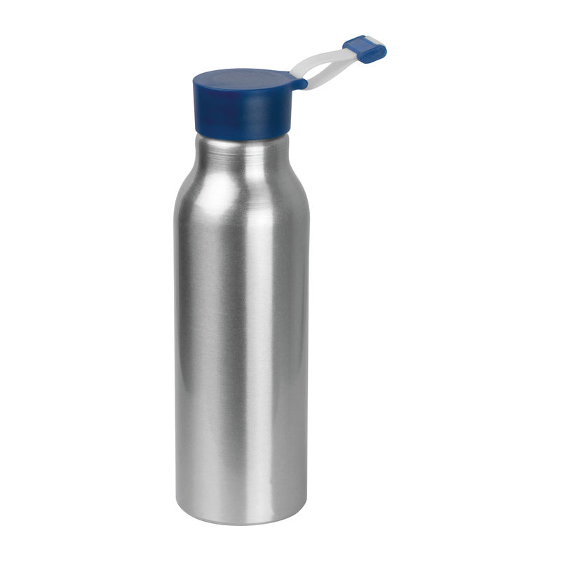 Metal drinking bottle with silicone lid