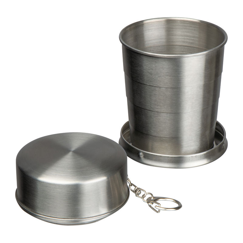 Foldable stainless steel drinking cup