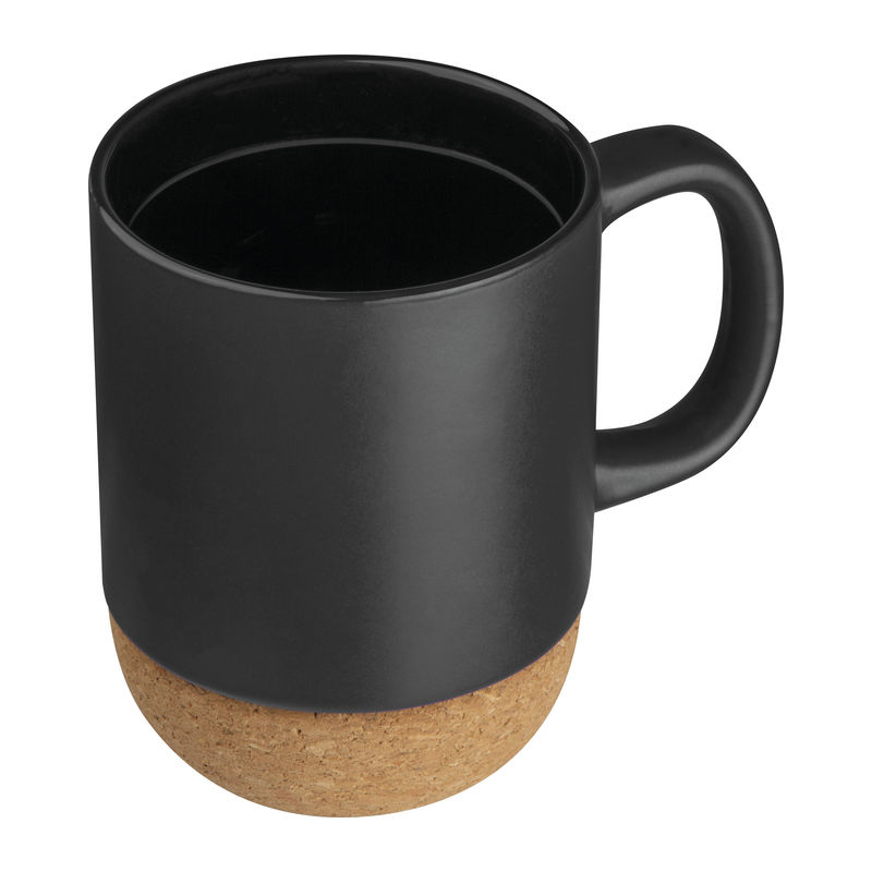 Ceramic mug with cork ground