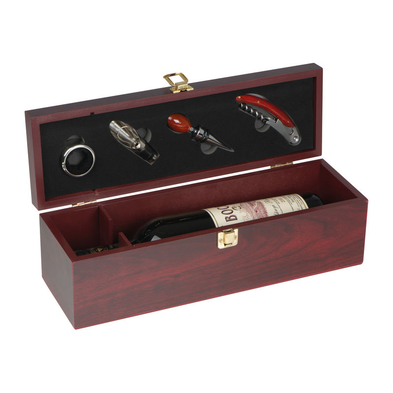 Wine set in wooden box