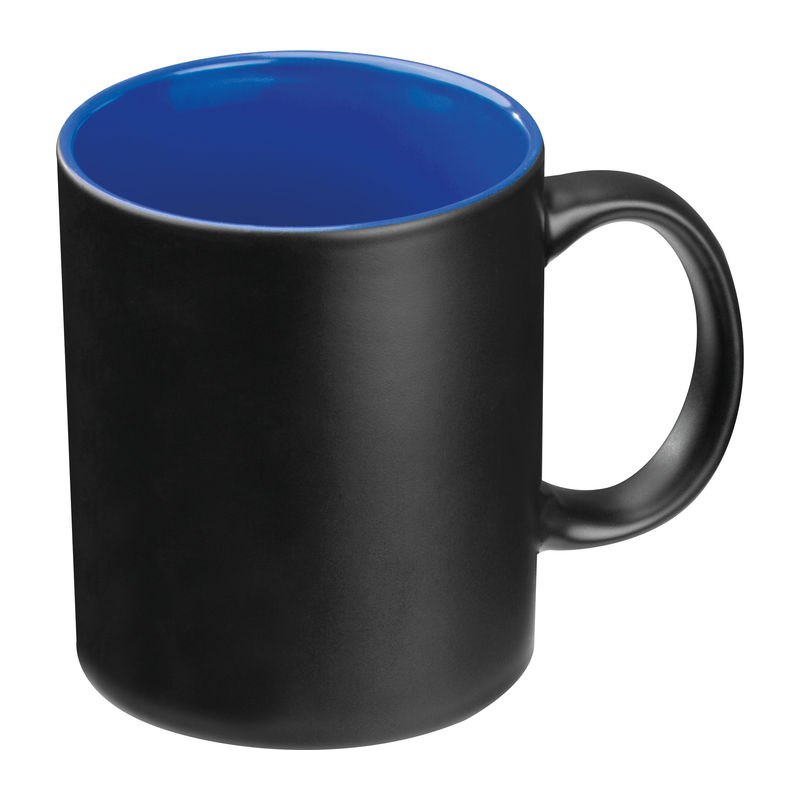 Black mug with colored inside