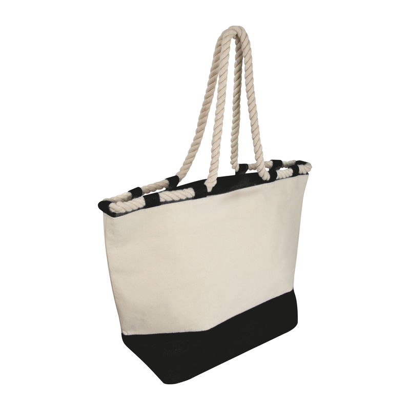 Golden Stripes Beach Bag, Nautical Sailor Bag, Linen and Leather