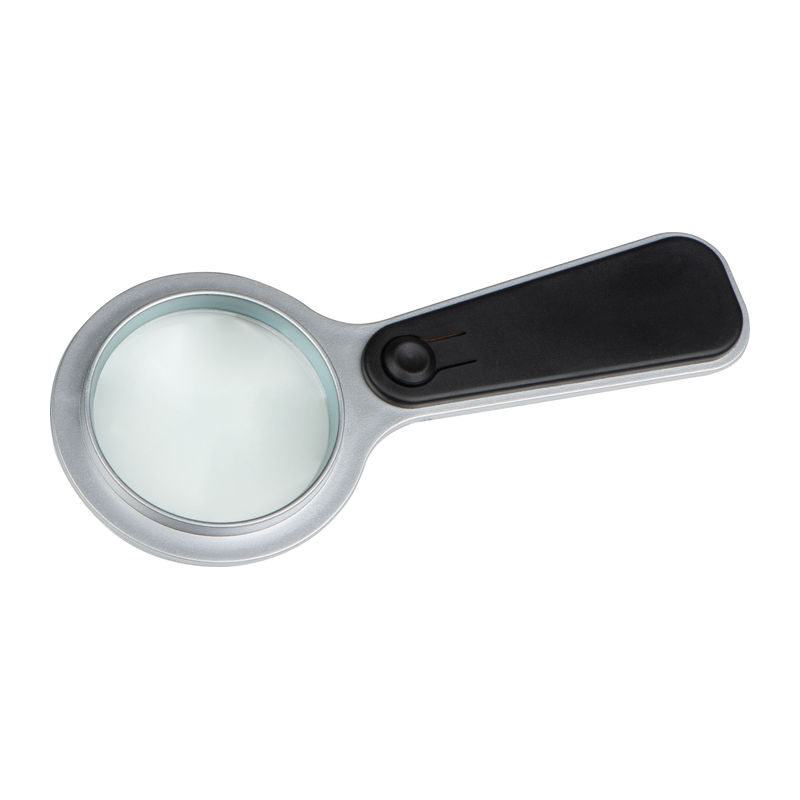 Plastic magnifier with white LED