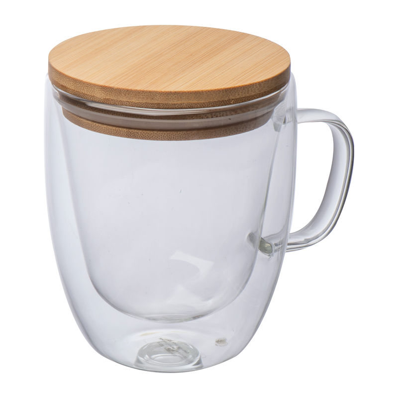 Double-walled glass with handle, 350 ml
