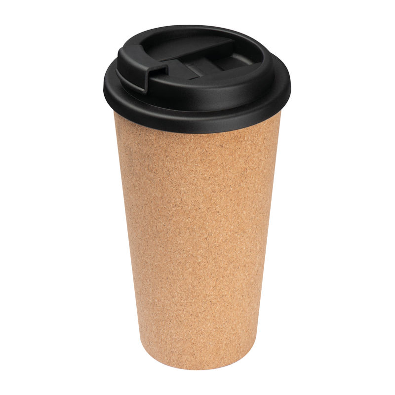 Double-walled leakproof mug with cork coating 