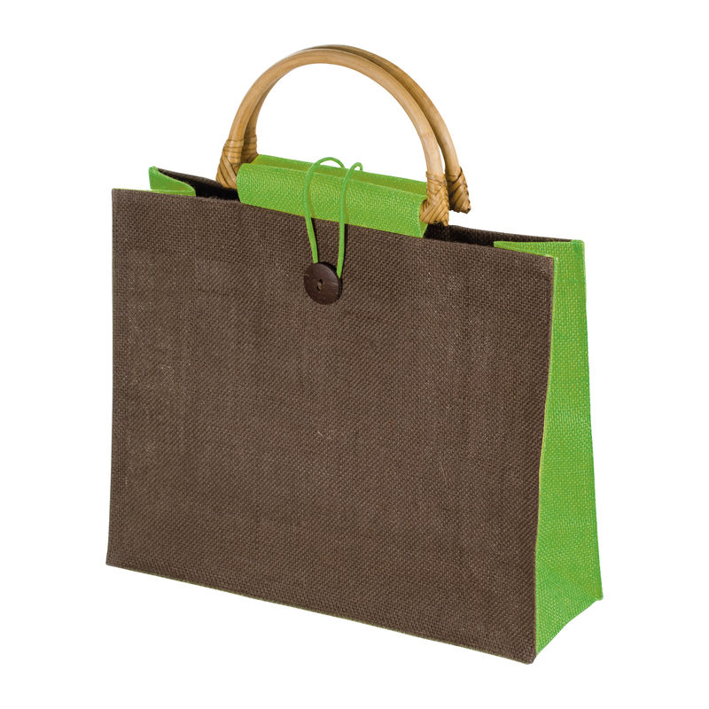 Jute bag with bamboo grip