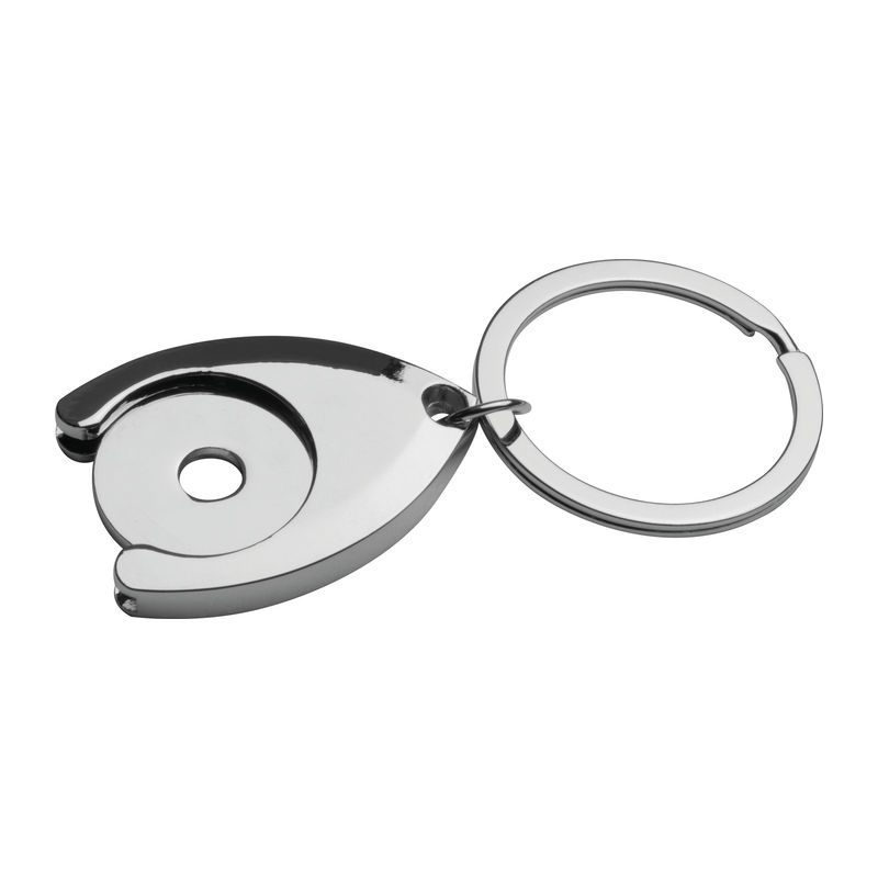 Metal keyring with shopping chip