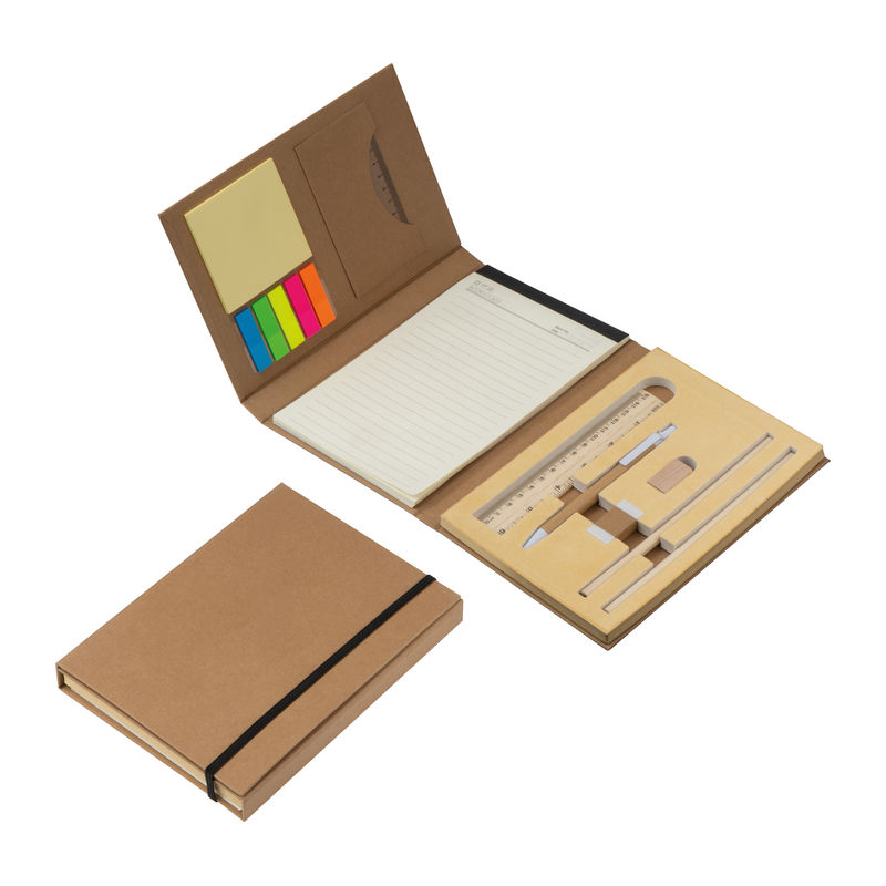 Double foldable writing case with cardboad cover
