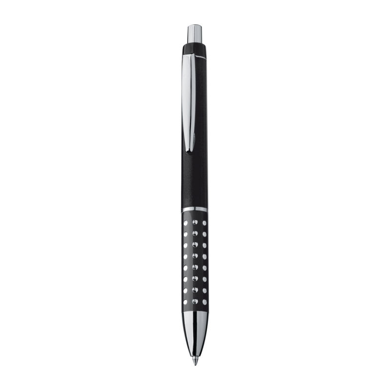 Plastic ball pen with sparkling dot grip zone