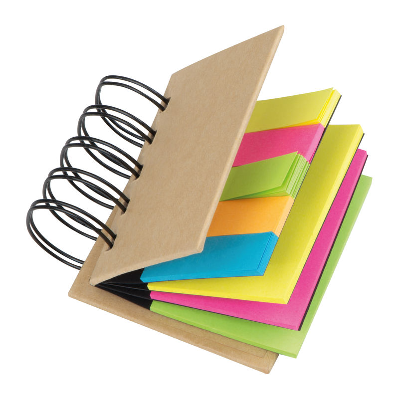 Small ring-binder with sticky notes