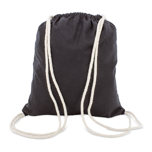 BLACK COTTON BACKPACK