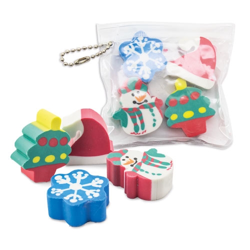 4 Xmas rubbers set 