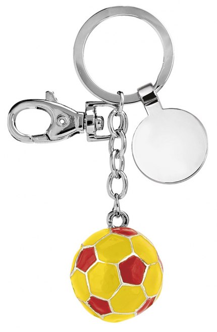 KEY CHAIN FOOTBALL BALL YELLOW/RED - NO