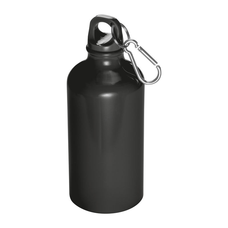 Metal drinking bottle with carabiner Kielce