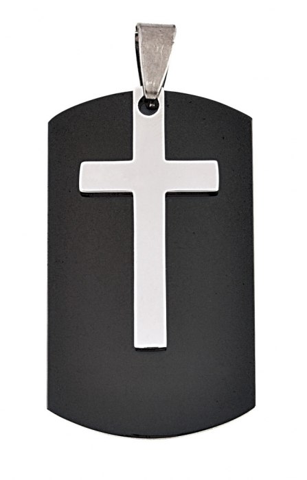 PENDANT STEEL MILITARY CROSS - 40x23