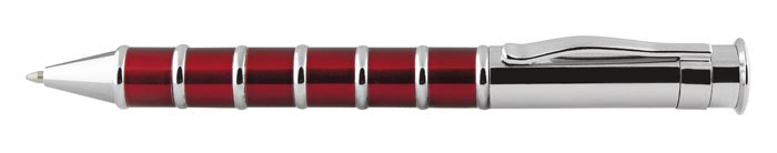 PEN WITH RINGS RED AND CHROMED