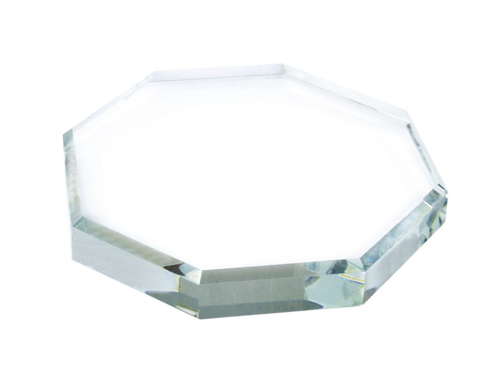 PAPER WEIGHT OCTAGONAL GLASS 80x80x19