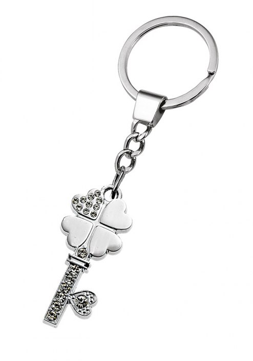 KEYCHAIN KEY FOUR-LEAF CLOVER -NO BOX