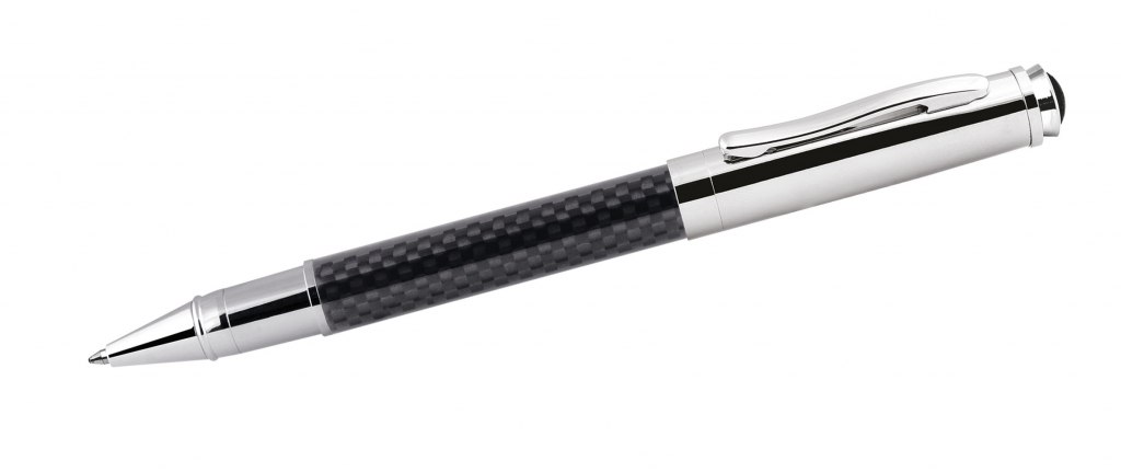 ROLLERBALL PEN CHROMED IN CARBON FIBER