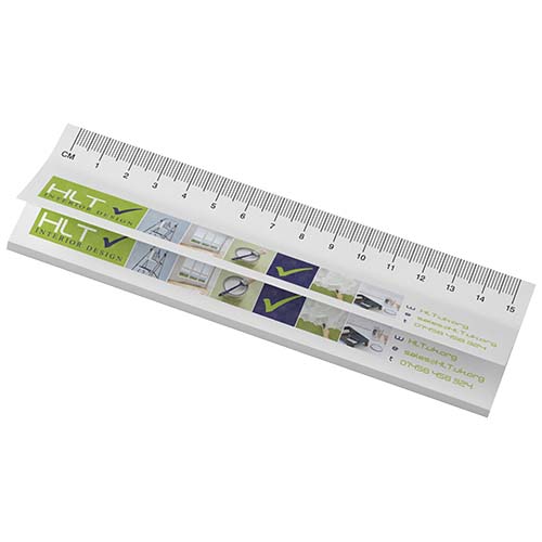 Sticky-Mate® recycled sticky notes with printed 15 cm ruler