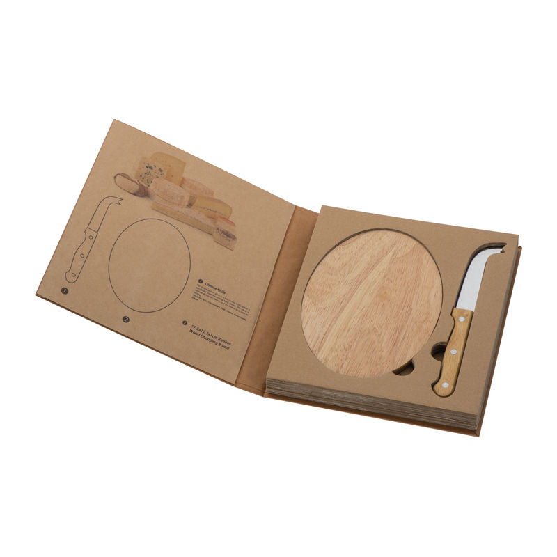 Cheese set with wooden cutting board