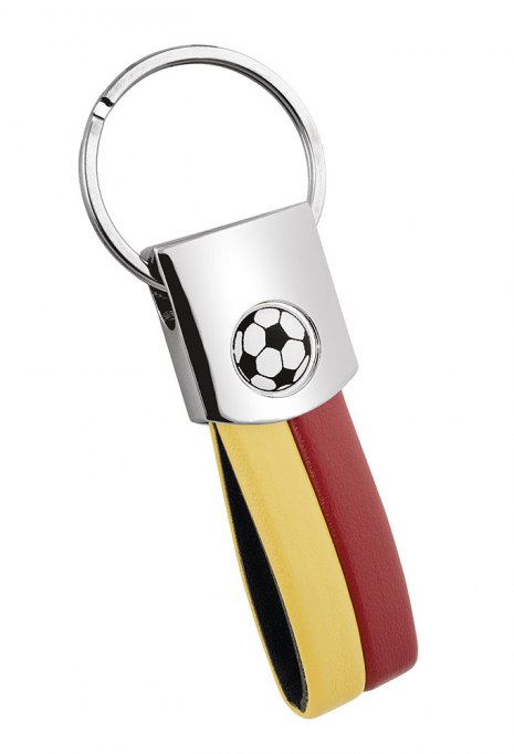 KEYCHAIN FOOTBALL PU YELLOW/RED -NO BOX