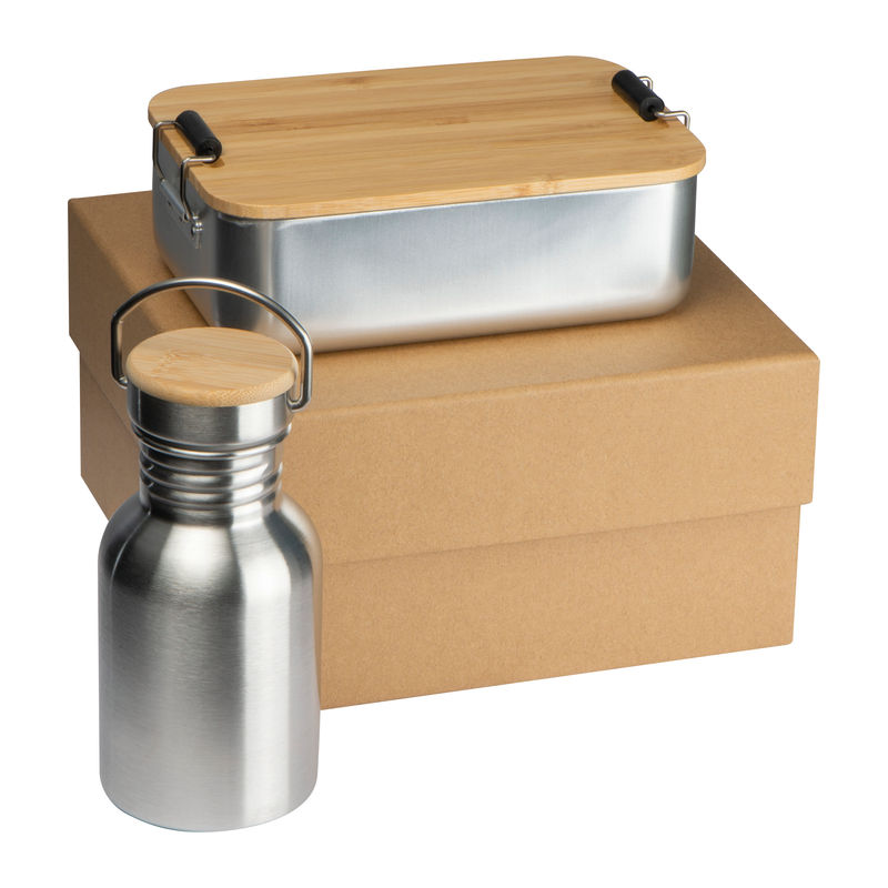 Gift set with drinking bottle and lunch box Québec