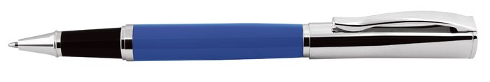 ROLLERBALL PEN BLUE AND CHROMED