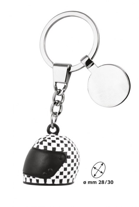 KEYCHAIN HELMET CHECKERED/COIN