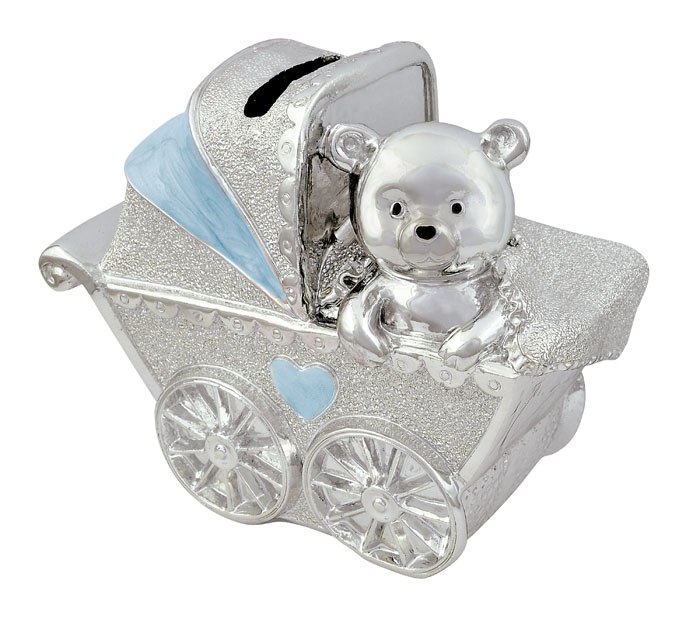 MONEYBOX PRAM SKY-BLUE H80 MM