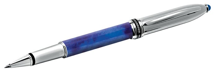 ROLLERBALL PEN BLUE / CHROMED  stripes