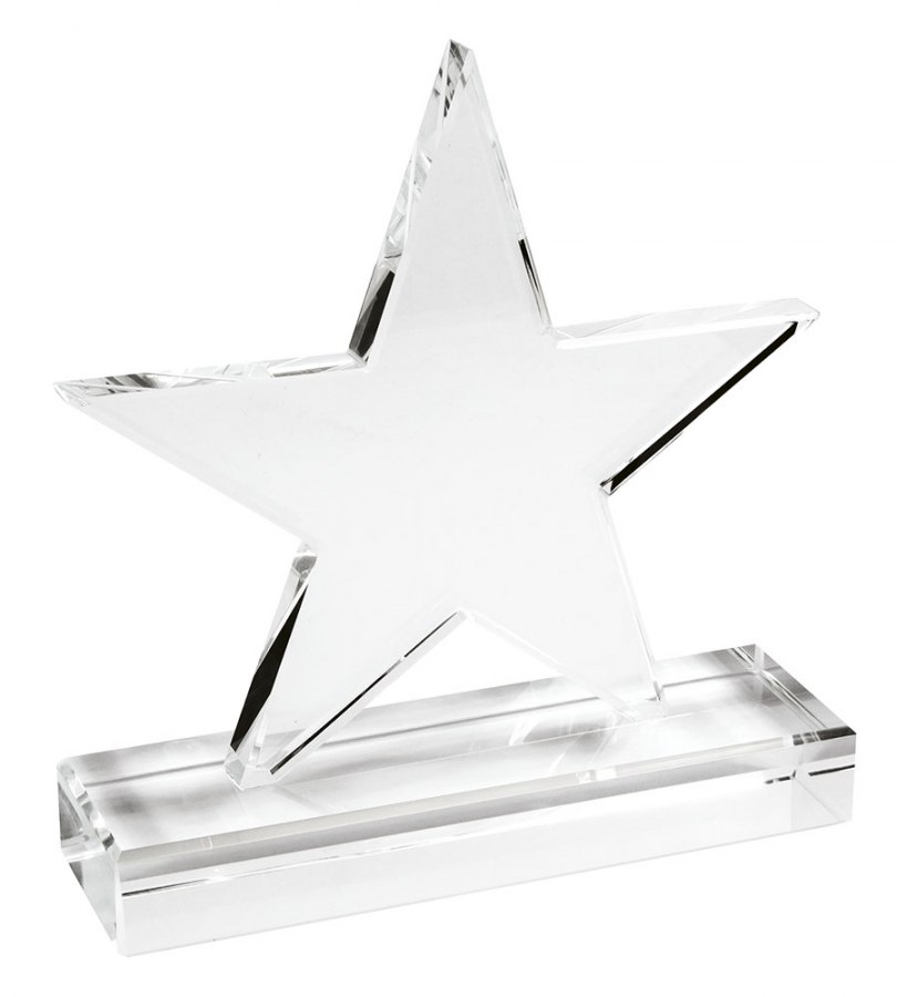 TROPHY GLASS STAR mm 80 - base h 19