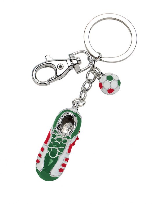 KEY CHAIN FOOTBALL SHOE green/white/red