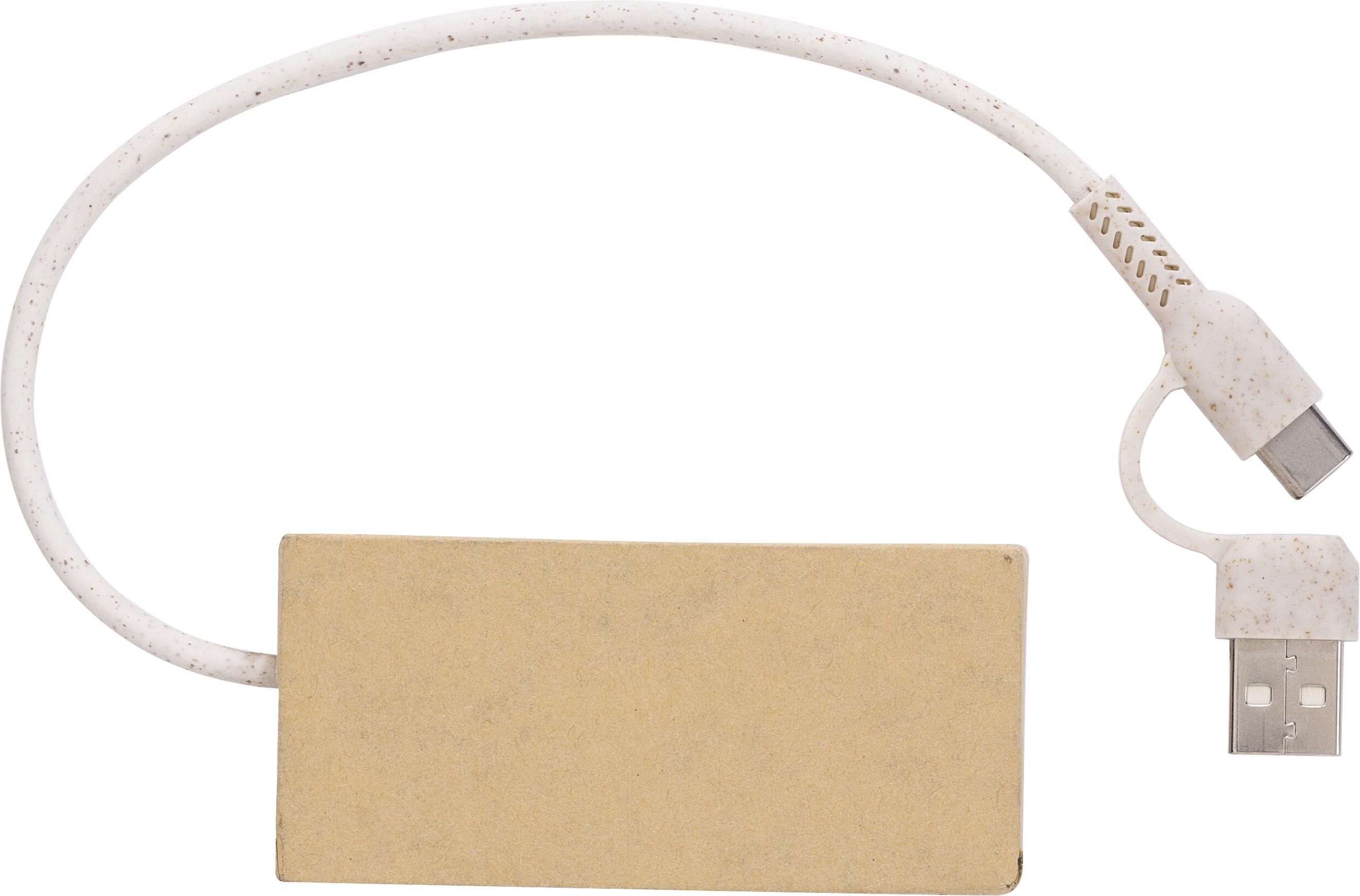 Aluminium and recycled paper USB hub Paulo